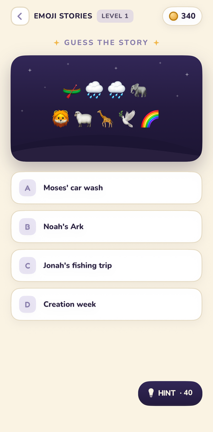 Emoji Stories — guess the Bible story from emoji