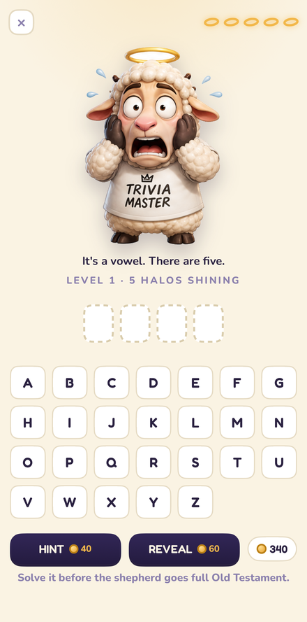 Halo Hangman — guess the word before the shepherd loses his halos